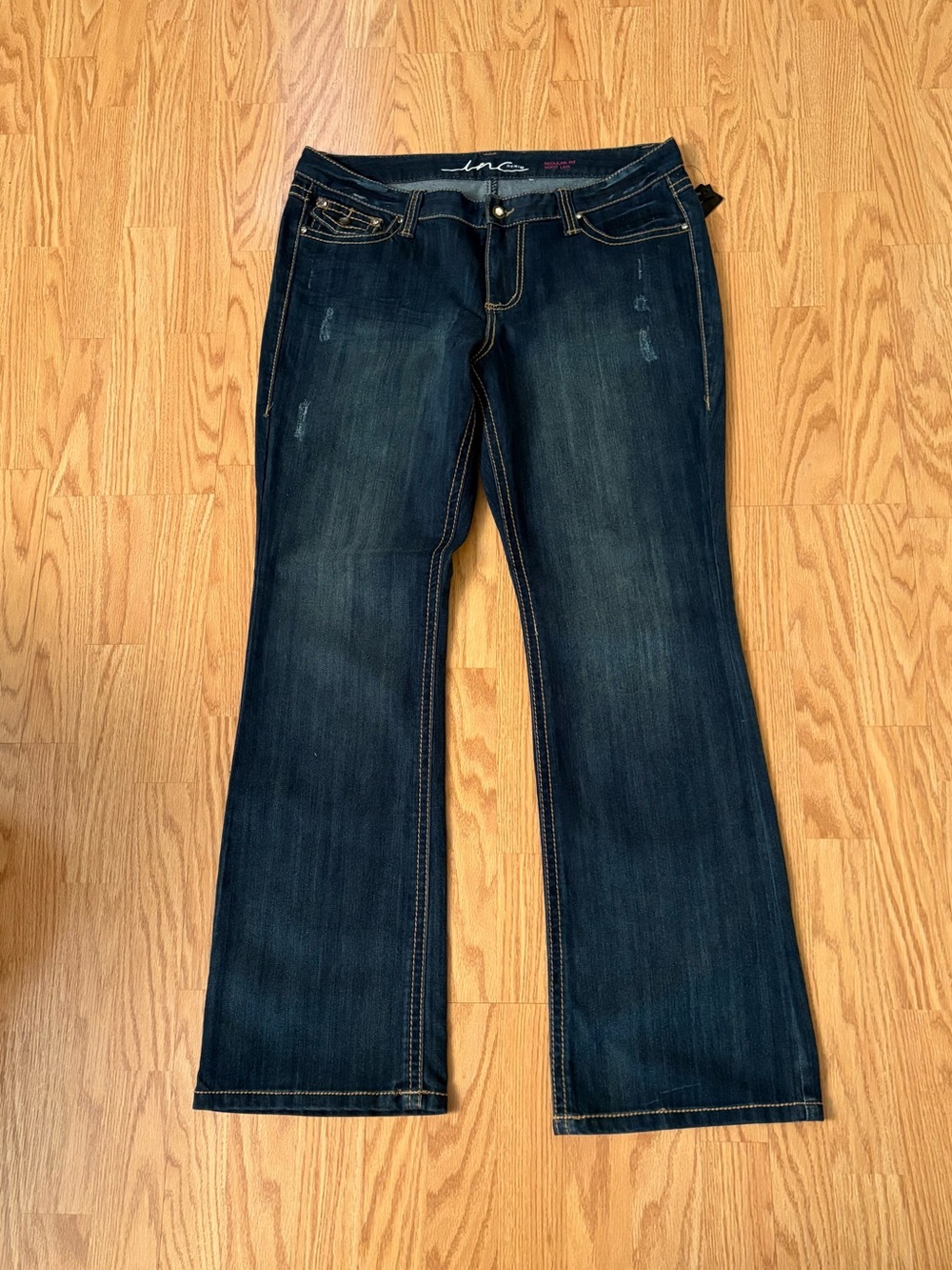 INC International Concepts Dark Indigo Flare Jeans